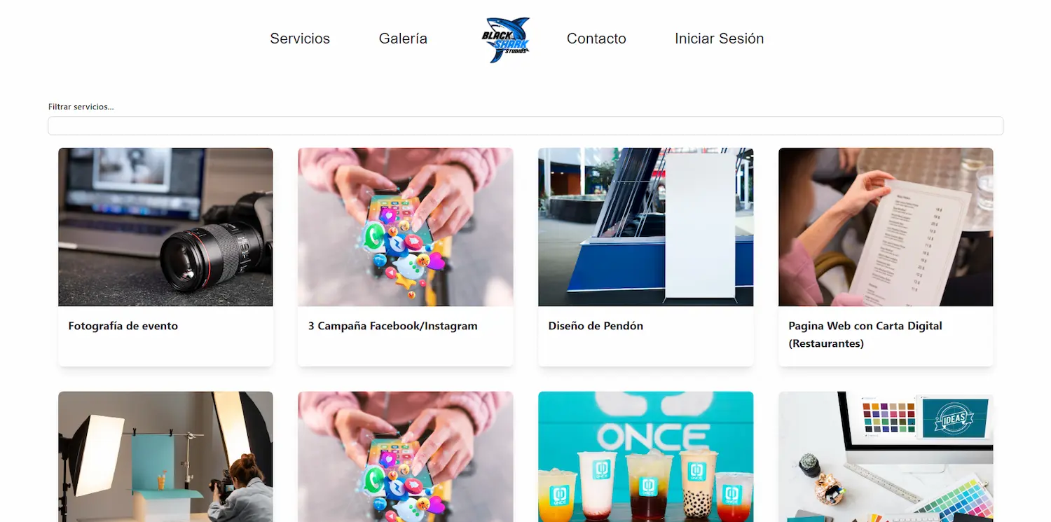 Image examples of the BlackSharkWeb pages