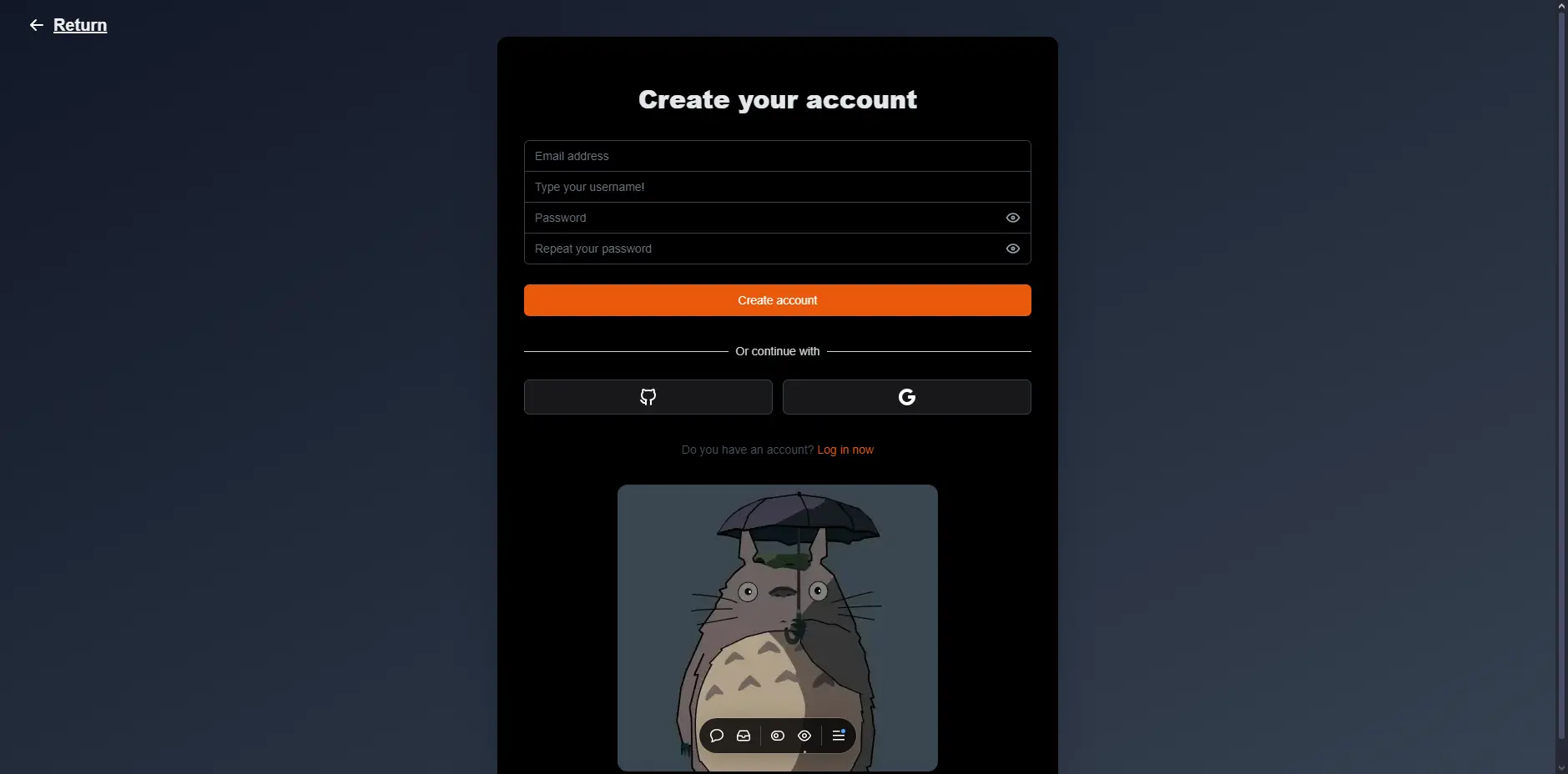 Image examples of the React User Administration project